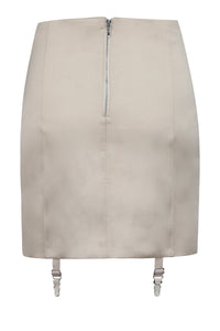 Tillie Champagne Satin Corset Inspired Skirt with Suspender Clips