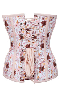 Retro Style Pressed Floral Single Layer Overbust Corset