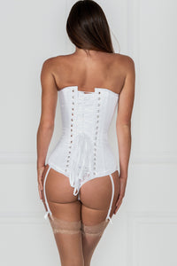 Classic Long White Waist Taming Corset