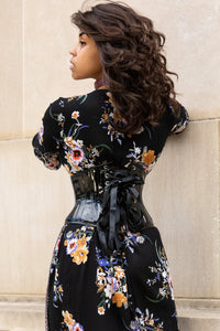 Black PVC Waist Training Waspie Underbust