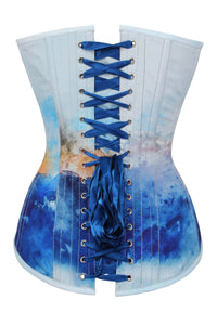 Misty Mountain Print Longline Overbust Corset