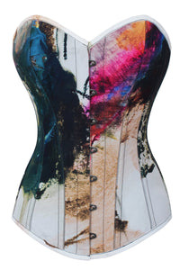 Corset Story MY-614 Abstract Ink Longline Overbust Corset