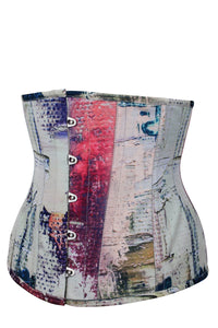 Vibrant Purple and Cream Snakeprint Underbust Corset