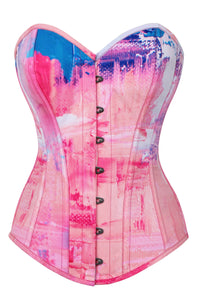 Corset Story MY-639 Cotton Candy Pink and Blue Longline Overbust Corset