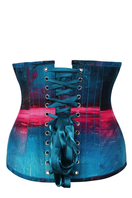 Stormy Night Blue and Pink Underbust Corset