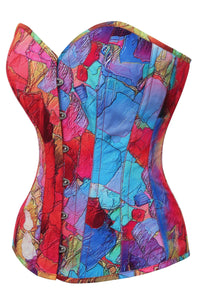 Kaleidoscopic Exposed Petal Overbust Corset