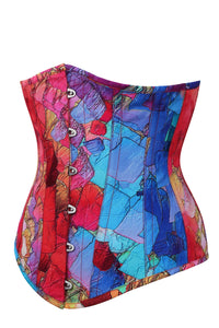 Kaleidoscopic Exposed Petal Longline Underbust Corset