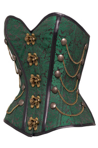 Green Waist Taming Steampunk Corset With Chains