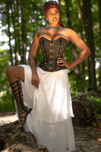 Black Steampunk Corset With Chains