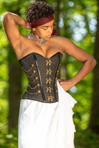 Black Steampunk Corset With Chains