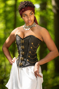 Black Steampunk Corset With Chains