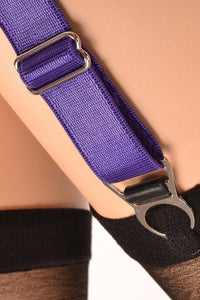 4 x Steel Suspender Clips In Purple