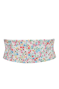 Iris Ditsy Print Cotton Waspie Belt with Zip Front
