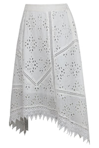 Corset Story SC-091 Jasmine White Broderie Anglaise Cotton Handkerchief Skirt