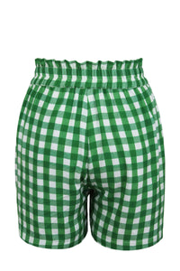 Corset Story SC-102 Calla Gingham Green Viscose Elasticated Paperbag Shorts