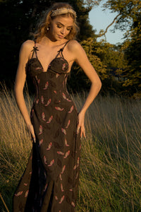 Full Steel Boned Corset Maxi Dress