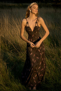 Full Steel Boned Corset Maxi Dress
