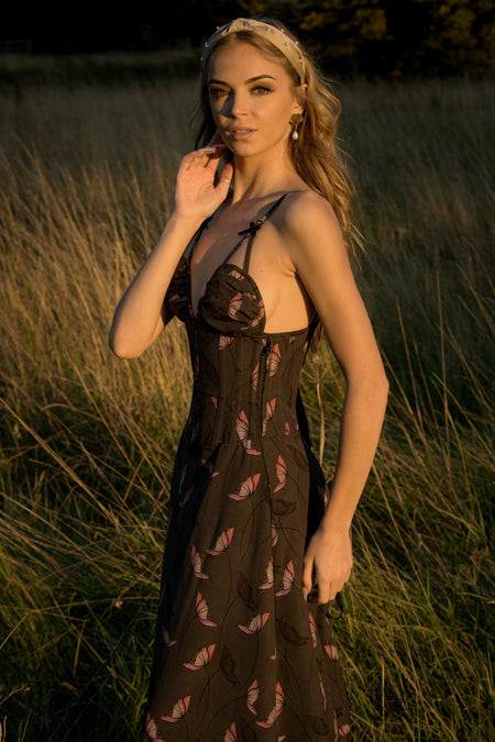Full Steel Boned Corset Maxi Dress