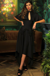 Black Corseted Dress with Lace Detail