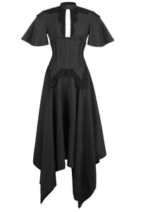 Black Corseted Dress with Lace Detail