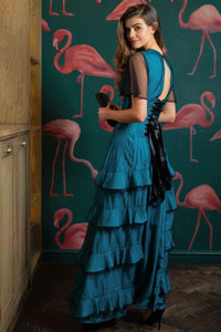 Net Overlay Corset Dress