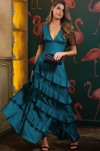 Net Overlay Corset Dress