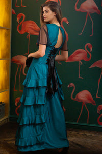 Net Overlay Corset Dress
