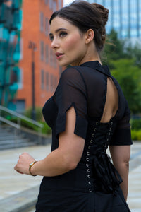 Black Corset Shirt Dress
