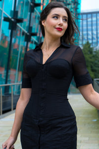 Black Corset Shirt Dress