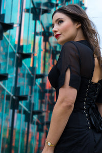 Black Corset Shirt Dress