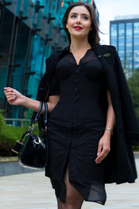 Black Corset Shirt Dress