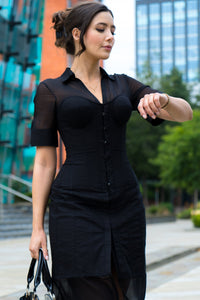 Black Corset Shirt Dress
