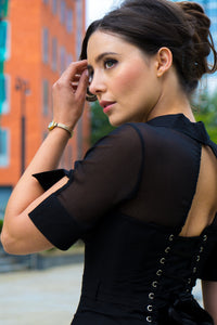 Black Corset Shirt Dress