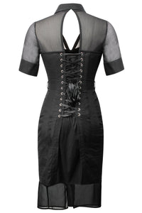 Black Corset Shirt Dress
