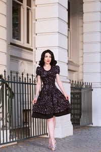 Black Astronomy Print Corset Dress