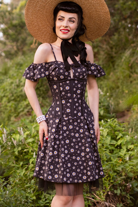 Bardot Americana Daisy Print Corset Dress