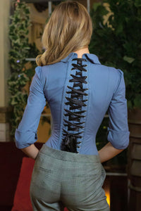 Powder Blue Corset Shirt