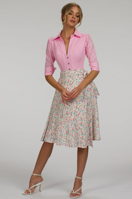 Pink Cotton Corset Shirt