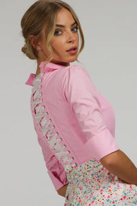 Pink Cotton Corset Shirt