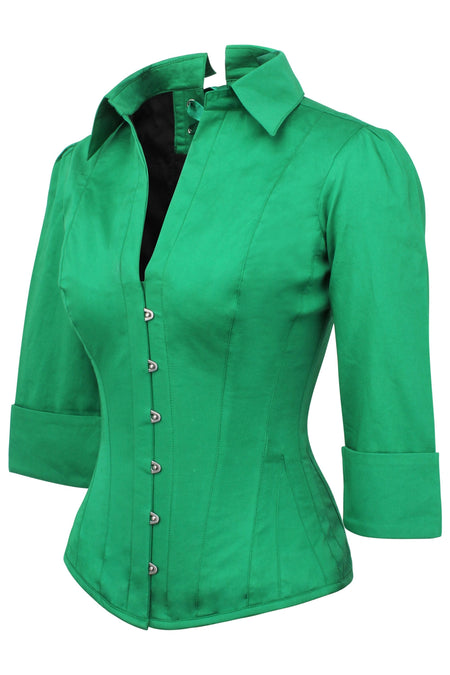 Emerald Green Corset Shirt