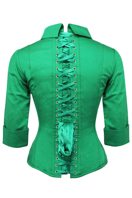 Emerald Green Corset Shirt
