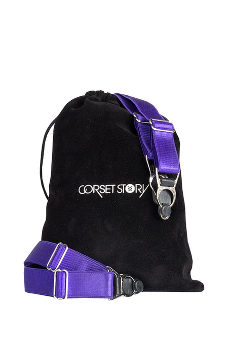 4 x Steel Suspender Clips In Purple