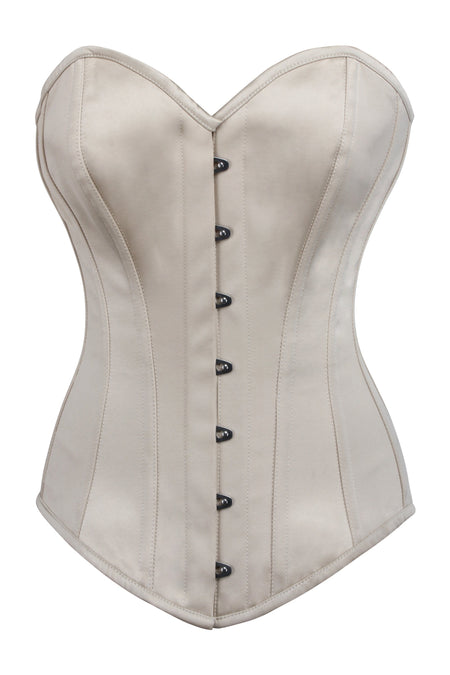 Champagne Satin Longline Overbust Corset