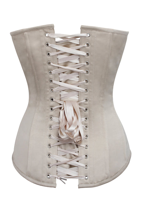 Champagne Satin Longline Overbust Corset