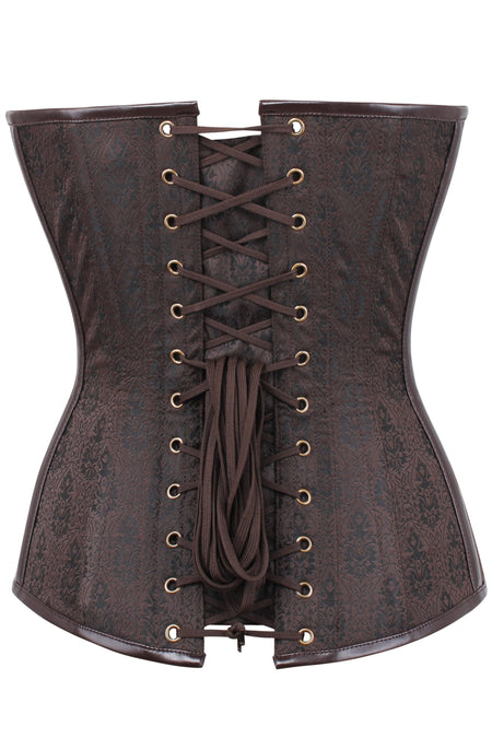 BROWN WAIST TAMING STEAMPUNK CORSET WITH CHAINS