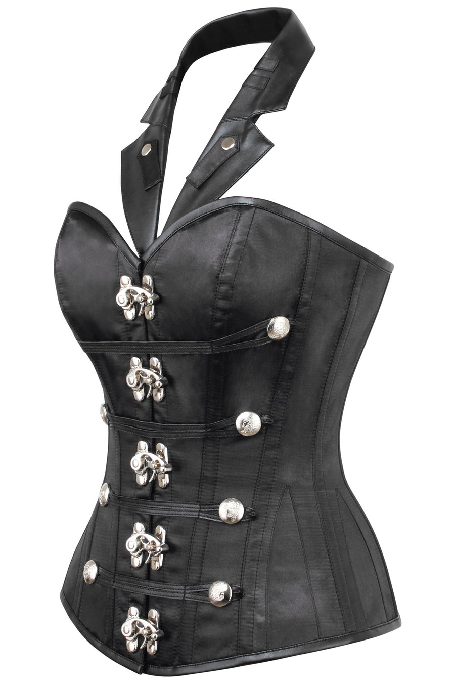 Black with White Binding Corset Top