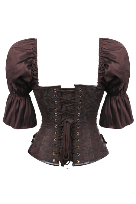 Steampunk Inspired Overbust with Short Flounce Sleeve