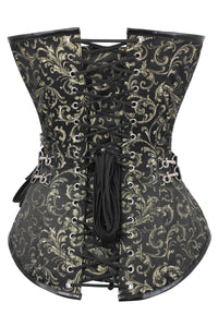 Black and Gold Longline Steampunk Corset