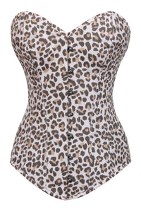 Leopard Print Longline Overbust Corset