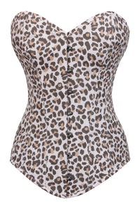 Leopard Print Longline Overbust Corset